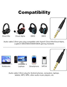 Cable de audio Zosvoses Cloud Alpha 2m con control de volumen 2