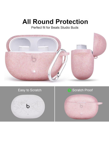 Funda de Silicona AIRSPO para Beats Studio Buds 2021 - Oro Rosa