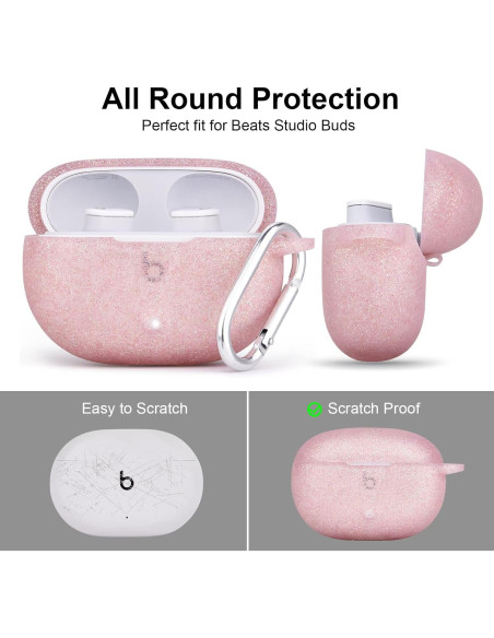 Funda de Silicona AIRSPO para Beats Studio Buds 2021 - Oro Rosa