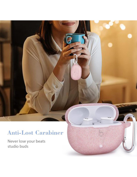 Funda de Silicona AIRSPO para Beats Studio Buds 2021 - Oro Rosa