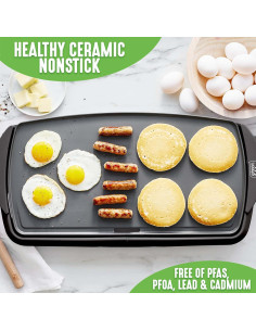 Plancha Eléctrica Extra Grande GreenLife 50.8 cm Cerámica Antiadherente 2