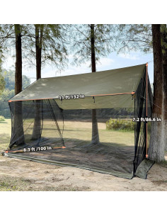 Toldo de Camping GEERTOP Impermeable Verde 335x254 cm 2
