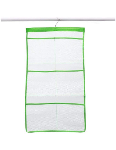 Organizador de Baño de Malla FishMM Verde 6 Bolsillos Secado Rápido