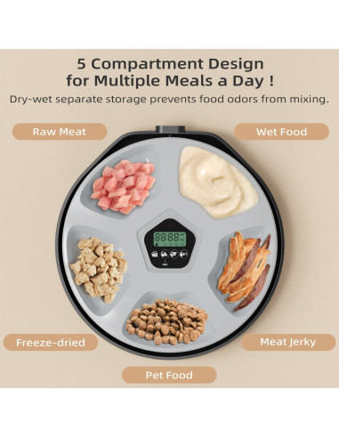 Dispensador Automático de Comida ITSCUTE para Mascotas 5 Comidas