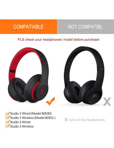Almohadillas de Reemplazo GVOEARS para Auriculares Beats Studio 2/3 - Gel Refrigerante Negro 2