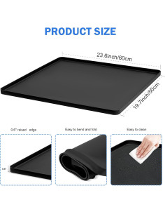 Alfombrilla de Silicona Negra para Mini Nevera 60x50cm 2