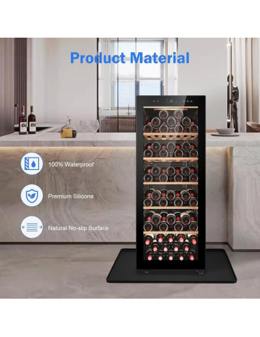 Alfombrilla de Silicona Negra para Mini Nevera 60x50cm