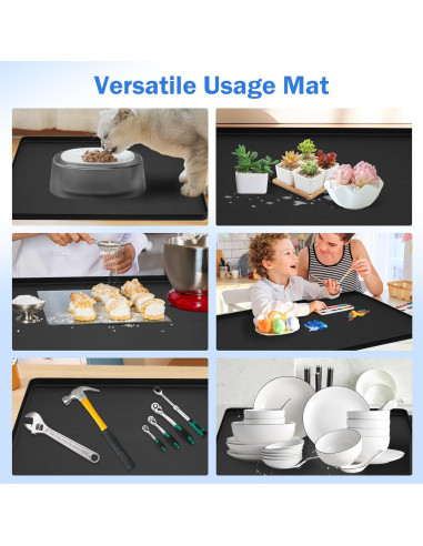 Alfombrilla de Silicona Negra para Mini Nevera 60x50cm