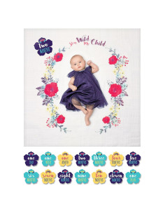 Manta de Muselina y Tarjetas de Hitos Lulujo 101.6 cm