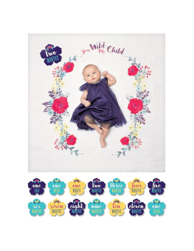 Manta de Muselina y Tarjetas de Hitos Lulujo 101.6 cm