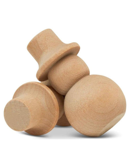 Muñecos de Nieve de Madera Woodpeckers 5.4 cm - Paquete de 12