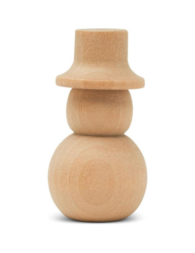 Muñecos de Nieve de Madera Woodpeckers 5.4 cm - Paquete de 12