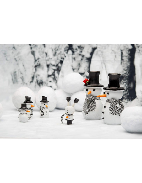 Muñecos de Nieve de Madera Woodpeckers 5.4 cm - Paquete de 12