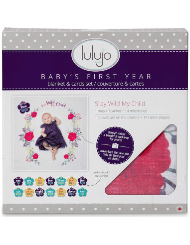 Manta de Muselina y Tarjetas de Hitos Lulujo 101.6 cm