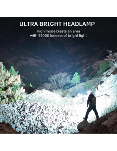 Linterna Frontal Recargable Azamine 99000 Lúmenes IPX6 2