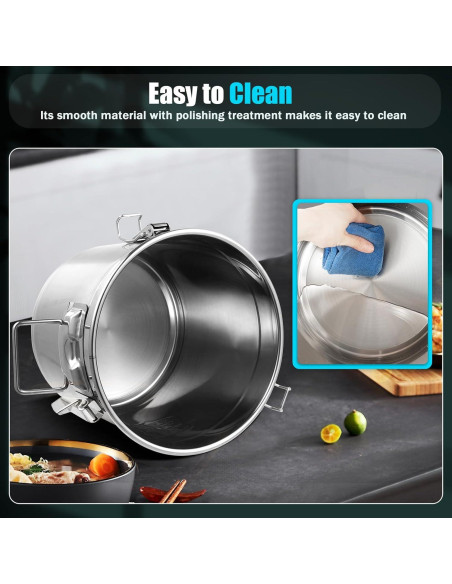 Contenedor Hermético de Acero Inoxidable 12L TYsookuPro Contenedor Hermético de Acero Inoxidable 12L TYsookuPro