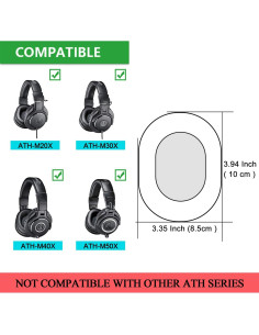 Almohadillas de Reemplazo Audio-Technica y Sony - Cuero y Espuma 2