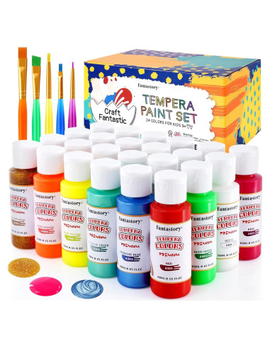 Pintura Tempera Lavable Fantastory 24 Colores 60 ml