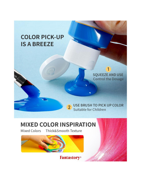 Pintura Tempera Lavable Fantastory 24 Colores 60 ml