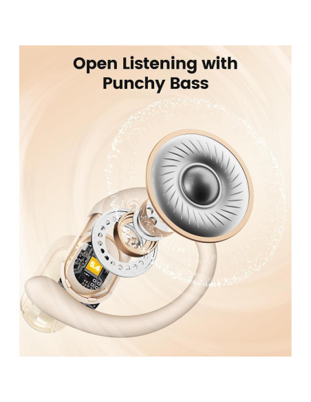 Auriculares Inalámbricos TAGRY A12 Oído Abierto Bluetooth 5.4 Beige Auriculares Inalámbricos TAGRY A12 Oído Abierto Bluetooth 5.4 Beige