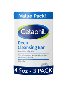 Jabón Limpiador Profundo Cetaphil - Paquete de 3 para Piel Sensible