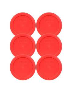 Tapas de Almacenamiento Pyrex 7200-PC Rojas 2 Tazas - Paquete de 6