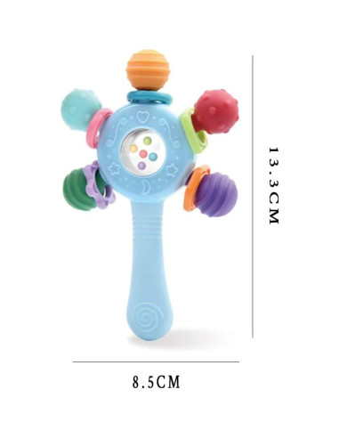 Sonajero y Mordedor 2 en 1 CNBESTFASHION Azul para Bebés