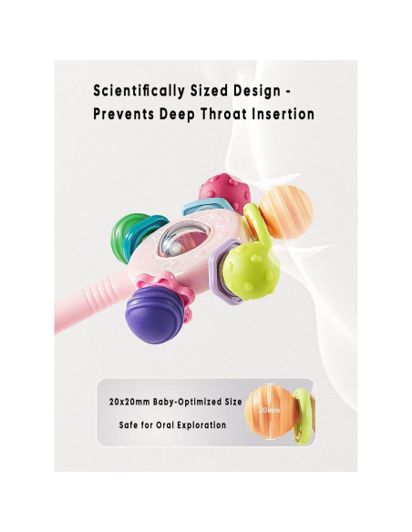 Sonajero y Mordedor 2 en 1 CNBESTFASHION Azul para Bebés