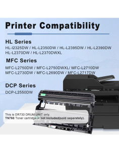 Unidad de tambor DR730 compatible Ubinki 2-pack para Brother 2