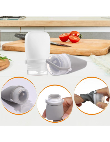 Botellas de Silicona RONRONS 30ml A Prueba de Fugas 4 Pack