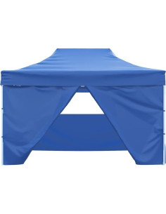 Carpa de Fiesta Plegable YELWHI 280x410 cm Azul Resistente UV 2