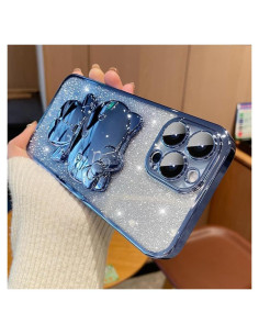 Funda SPEVERT para iPhone 16 Pro Azul con Soporte de Gato