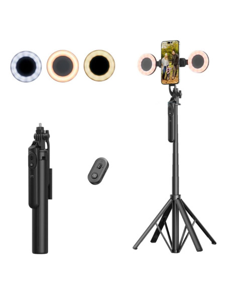 Trípode Selfie eBigValue 68" con Luz y Control Remoto