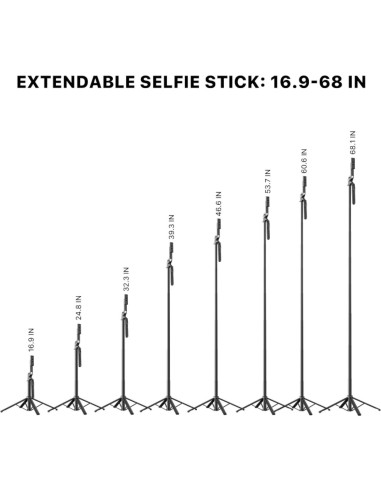 Trípode Selfie eBigValue 68" con Luz y Control Remoto