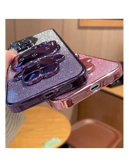 Funda SPEVERT para iPhone 16 Pro Azul con Soporte de Gato