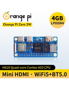 Orange Pi Zero 2W 4GB LPDDR4 Allwinner H618 Placa de Desarrollo 2