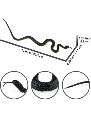 Juguete de Serpiente Falsa Realista HOHAJIU 10 PCS 24 cm