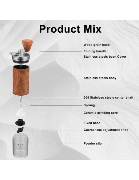 Molinillo de Café Manual Iwpsttrk Acero Inoxidable 331g Molinillo de Café Manual Iwpsttrk Acero Inoxidable 331g