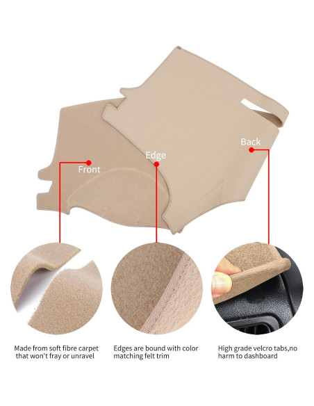 Funda de Tablero HanLanKa Beige para Toyota Sienna 2004-2010