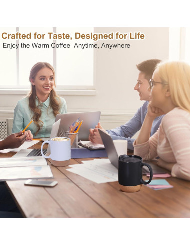 Calentador de Taza Eléctrico 36W con Taza Cerámica 450ml Negro