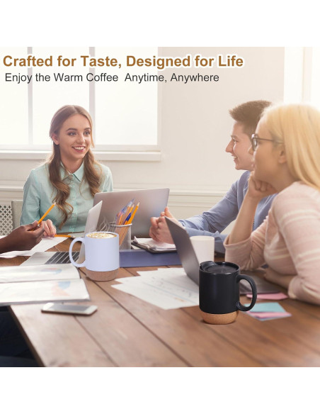 Calentador de Taza Eléctrico 36W con Taza Cerámica 450ml Negro