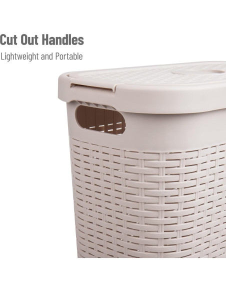 Cesto de Ropa Slim Mind Reader 40L con Tapa Marfil