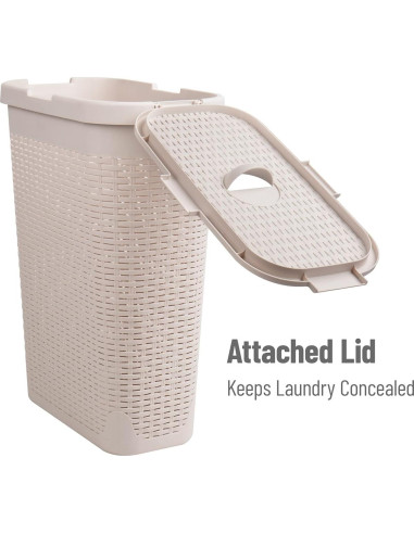 Cesto de Ropa Slim Mind Reader 40L con Tapa Marfil