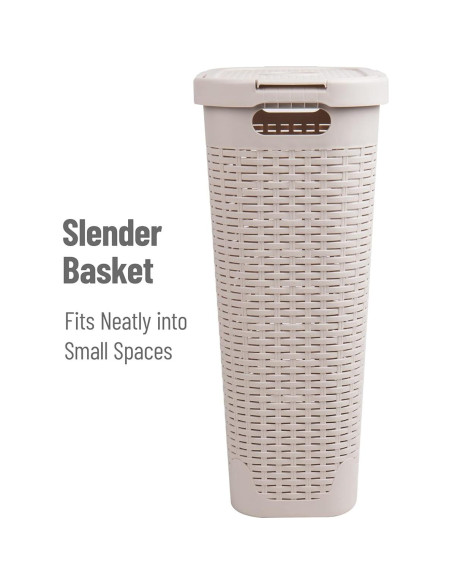 Cesto de Ropa Slim Mind Reader 40L con Tapa Marfil
