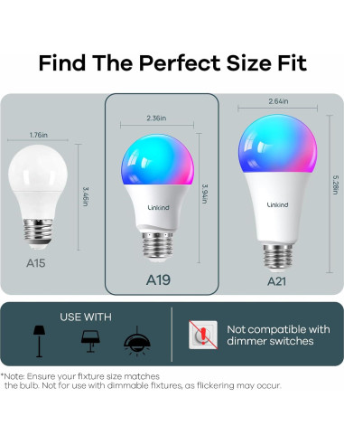 Bombillas Inteligentes Linkind 11W RGBTW 2 Paquete Alexa