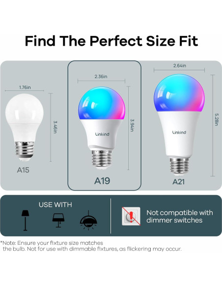 Bombillas Inteligentes Linkind 11W RGBTW 2 Paquete Alexa