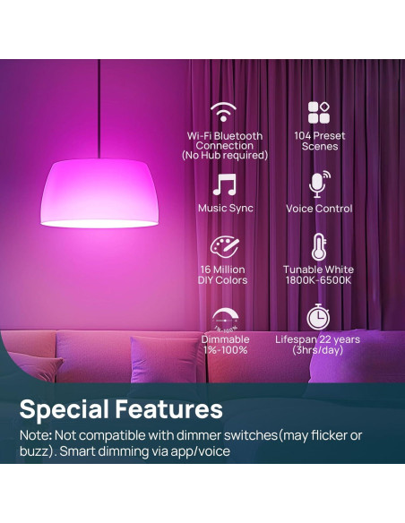 Bombillas Inteligentes Linkind 11W RGBTW 2 Paquete Alexa