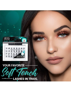 Pestañas Postizas Ardell Soft Touch Trios Largo Negro - 4 Unidades 2
