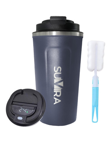 Taza de Café Inteligente SUVIRA 0.5L Acero Inoxidable Azul