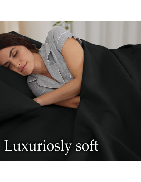 Conjunto de Sábanas Completo lalaLOOM Microfibra 4 Piezas Negro